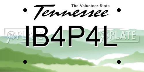 IB4P4L Tennessee License Plate