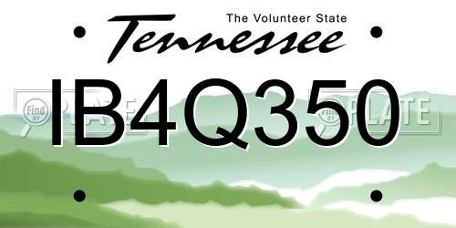 IB4Q350 Tennessee License Plate