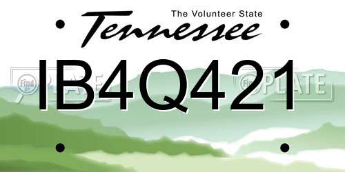 IB4Q421 Tennessee License Plate