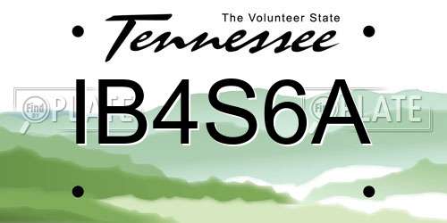 IB4S6A Tennessee License Plate