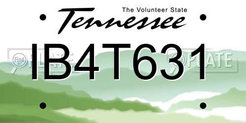 IB4T631 Tennessee License Plate