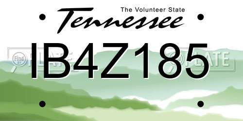 IB4Z185 Tennessee License Plate