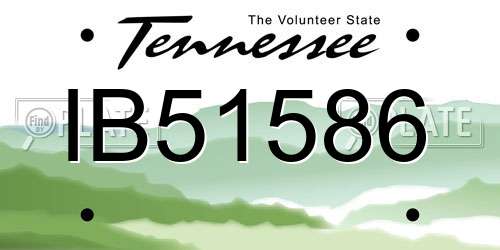 IB51586 Tennessee License Plate