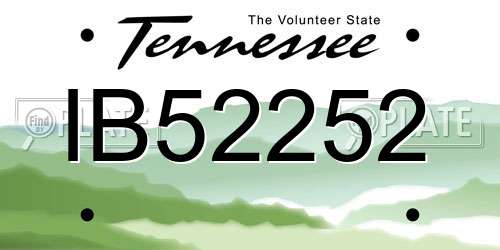 IB52252 Tennessee License Plate