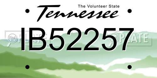 IB52257 Tennessee License Plate