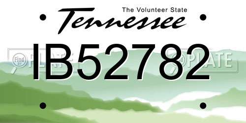 IB52782 Tennessee License Plate