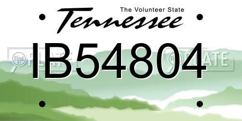 IB54804 Tennessee License Plate