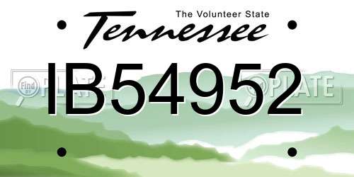 IB54952 Tennessee License Plate