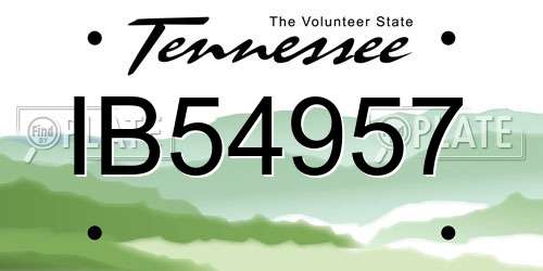 IB54957 Tennessee License Plate