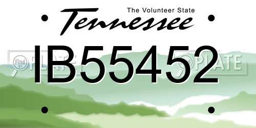 IB55452 Tennessee License Plate