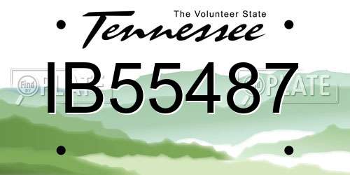 IB55487 Tennessee License Plate