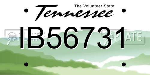 IB56731 Tennessee License Plate