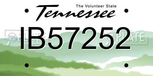 IB57252 Tennessee License Plate