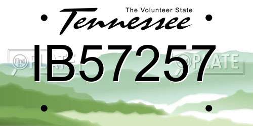IB57257 Tennessee License Plate