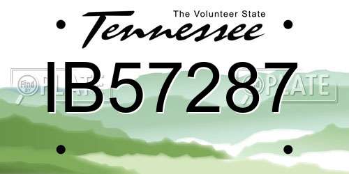 IB57287 Tennessee License Plate