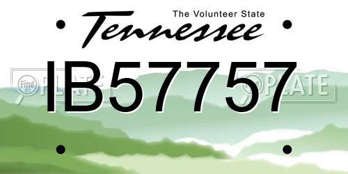 IB57757 Tennessee License Plate