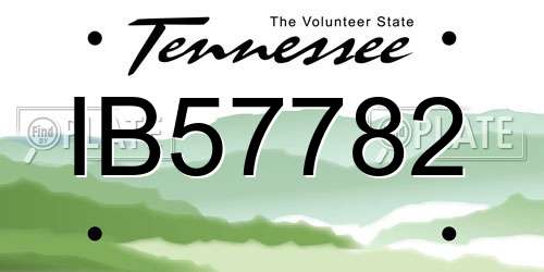 IB57782 Tennessee License Plate