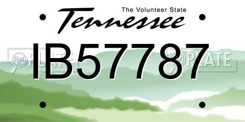 IB57787 Tennessee License Plate