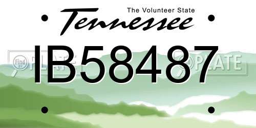 IB58487 Tennessee License Plate