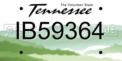 IB59364 Tennessee License Plate