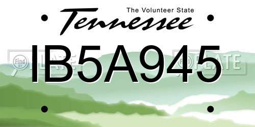 IB5A945 Tennessee License Plate