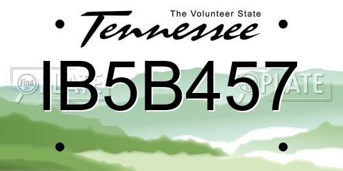 IB5B457 Tennessee License Plate