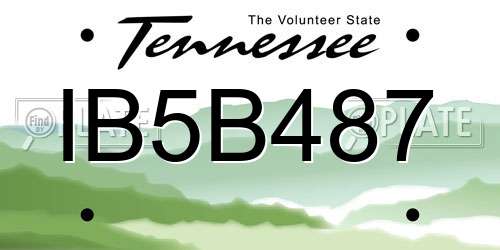 IB5B487 Tennessee License Plate