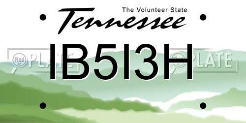 IB5I3H Tennessee License Plate