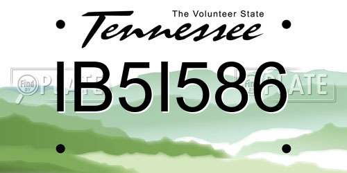 IB5I586 Tennessee License Plate