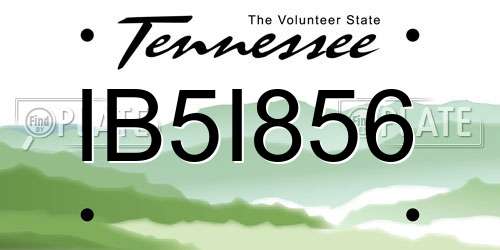 IB5I856 Tennessee License Plate