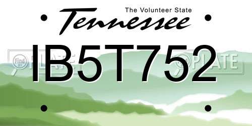 IB5T752 Tennessee License Plate