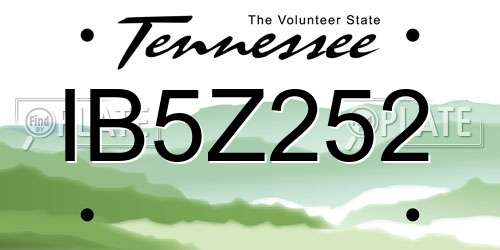 IB5Z252 Tennessee License Plate