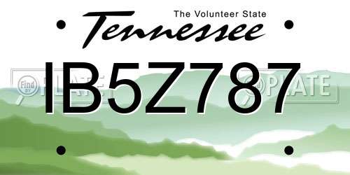 IB5Z787 Tennessee License Plate