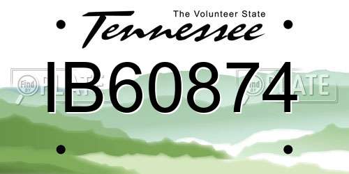 IB60874 Tennessee License Plate
