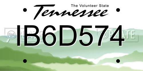 IB6D574 Tennessee License Plate