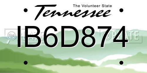 IB6D874 Tennessee License Plate