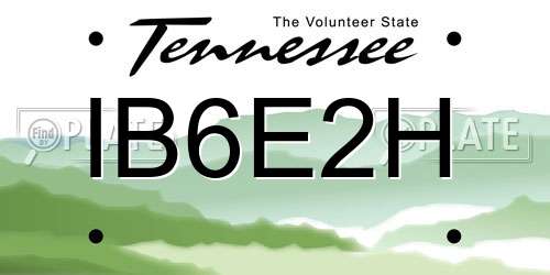 IB6E2H Tennessee License Plate