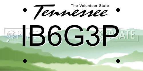 IB6G3P Tennessee License Plate