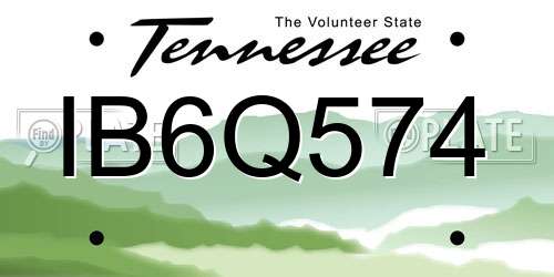 IB6Q574 Tennessee License Plate