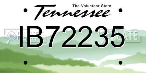 IB72235 Tennessee License Plate