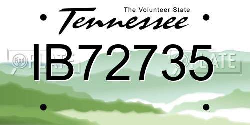 IB72735 Tennessee License Plate