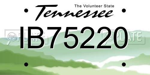 IB75220 Tennessee License Plate