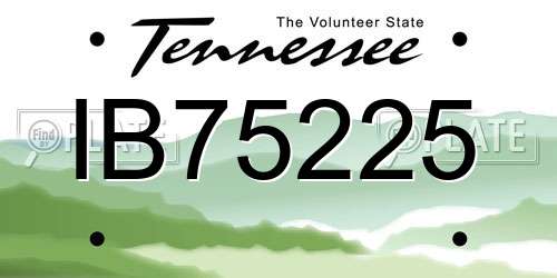 IB75225 Tennessee License Plate