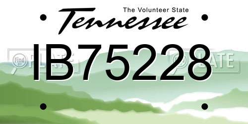 IB75228 Tennessee License Plate
