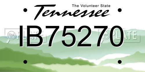 IB75270 Tennessee License Plate