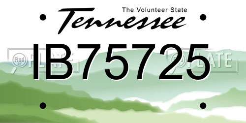 IB75725 Tennessee License Plate