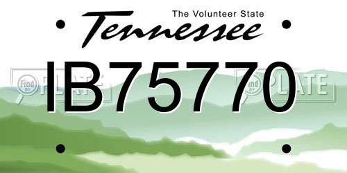 IB75770 Tennessee License Plate