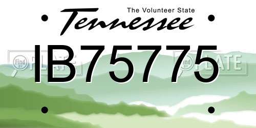 IB75775 Tennessee License Plate