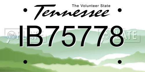 IB75778 Tennessee License Plate