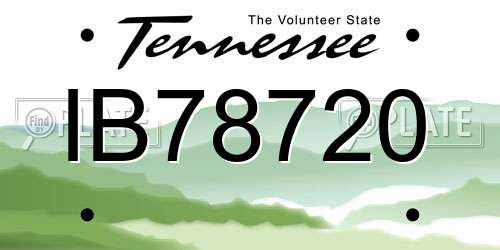 IB78720 Tennessee License Plate